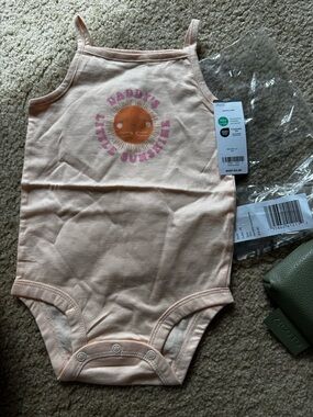 Carter's Peach Pink 'Daddy's Little Sunshine' Sun Graphic One-Piece Bodysuit